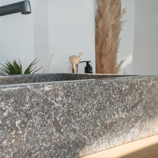 Milan rectangular grey countertop bathroom sink 30 cm x 40 cm