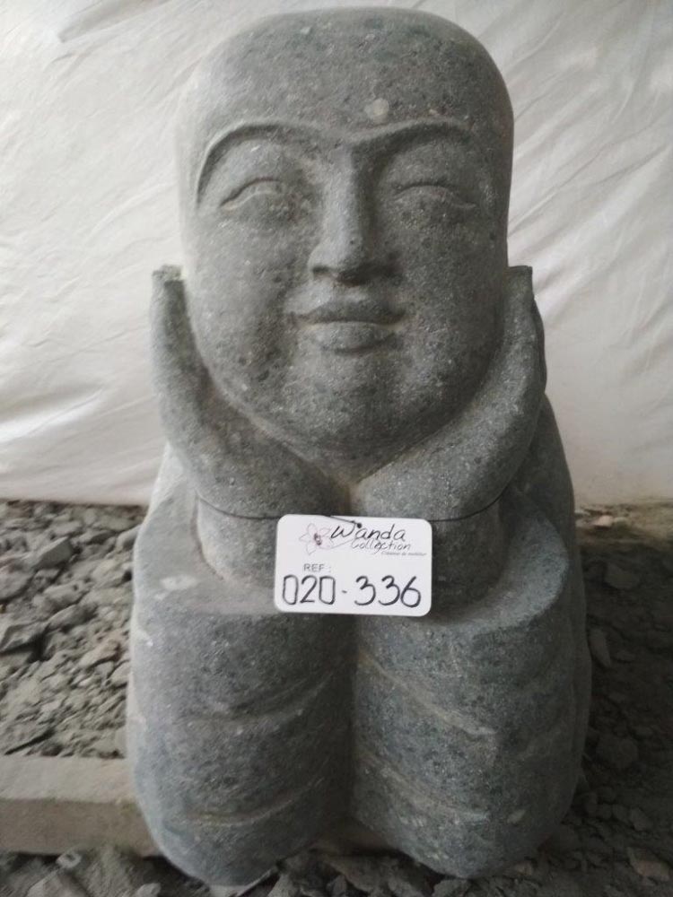 Smiling monk stone garden statue 100 cm