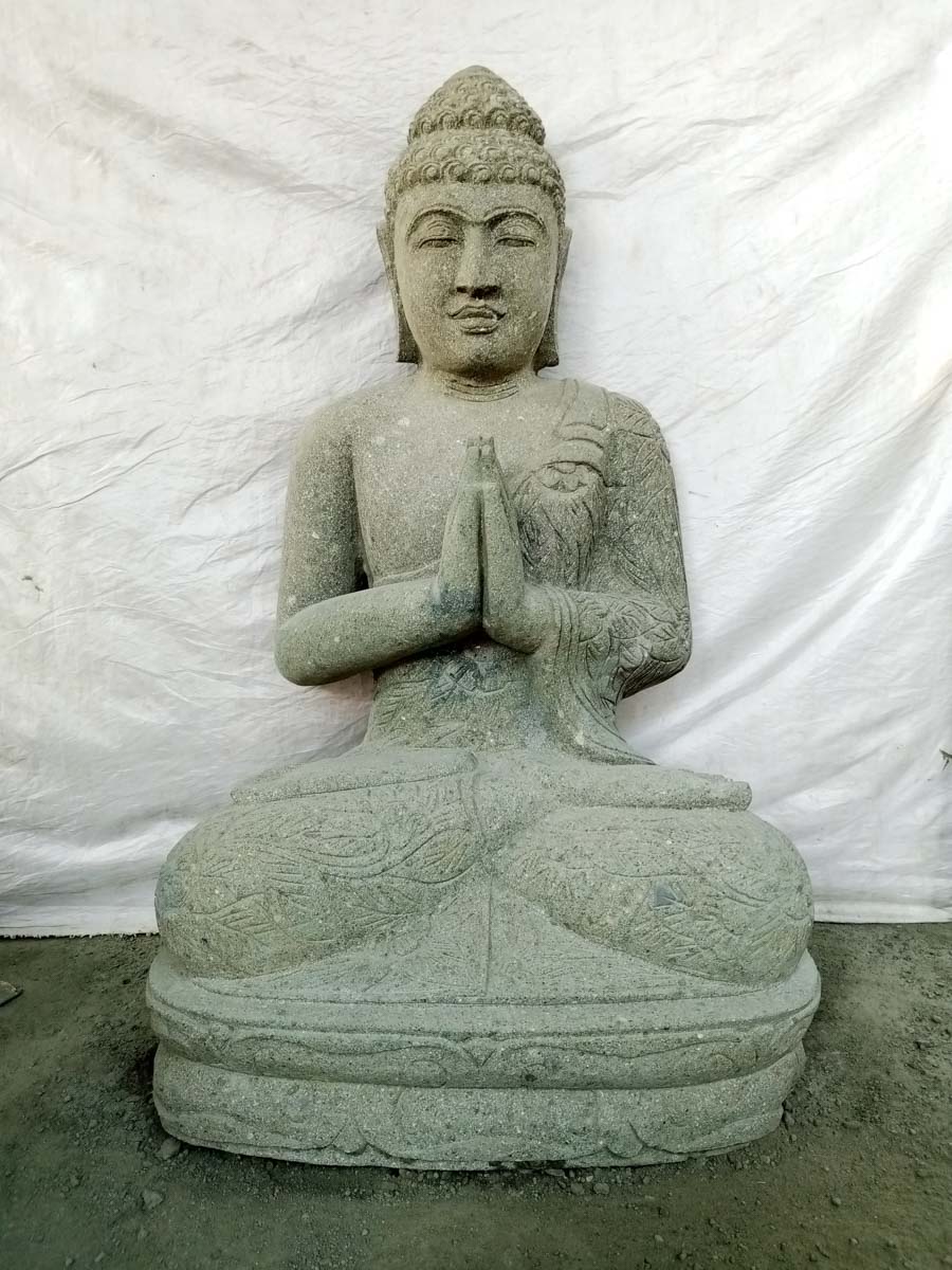 Zen stone statue of Buddha position prayer 1 m